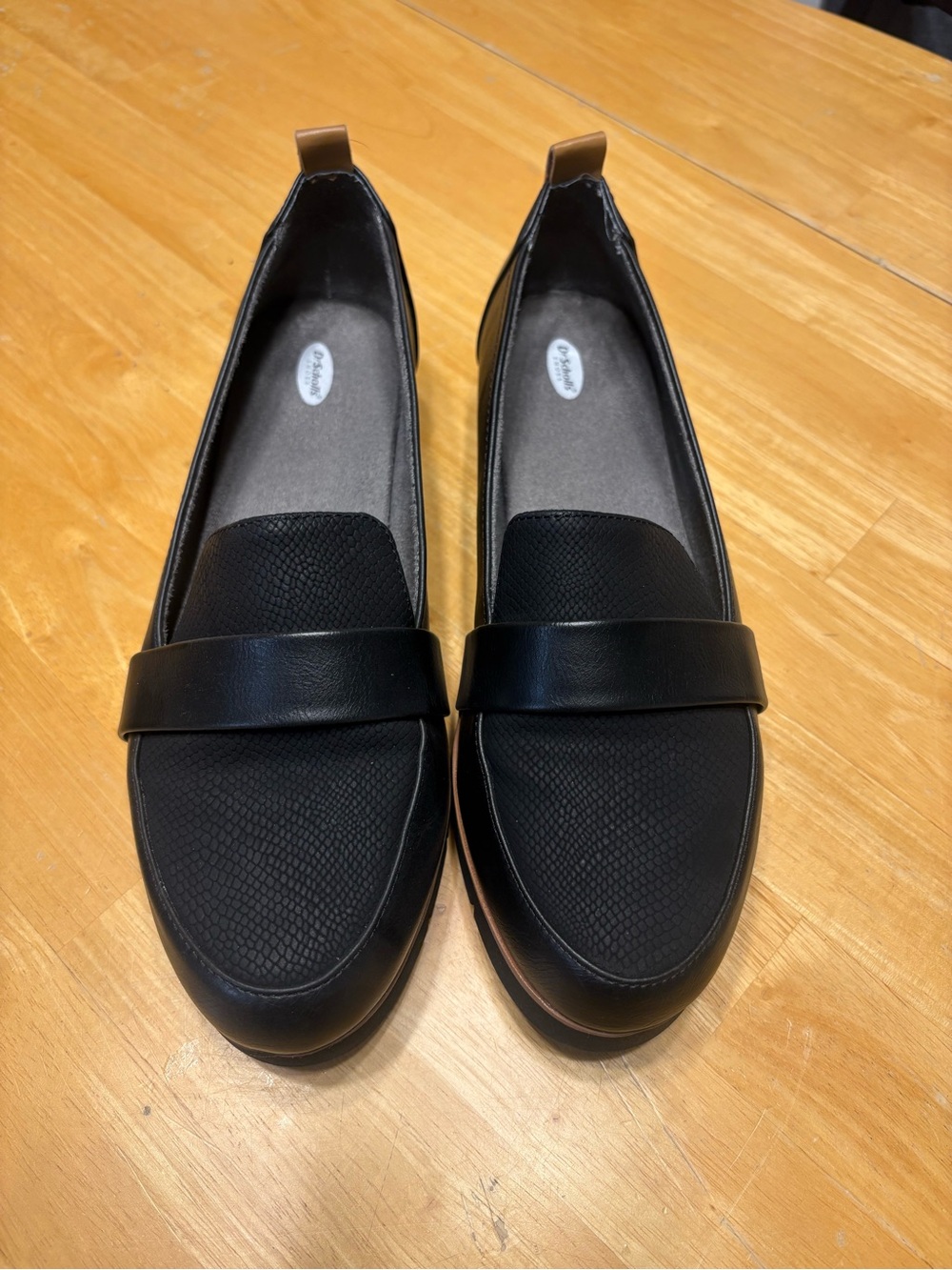 Dr. Scholl's Women's Black Textured Slip-On Loafers